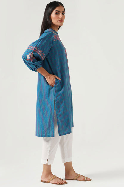 Stitched 1 Piece Embroidered Yarn Dyed Shirt