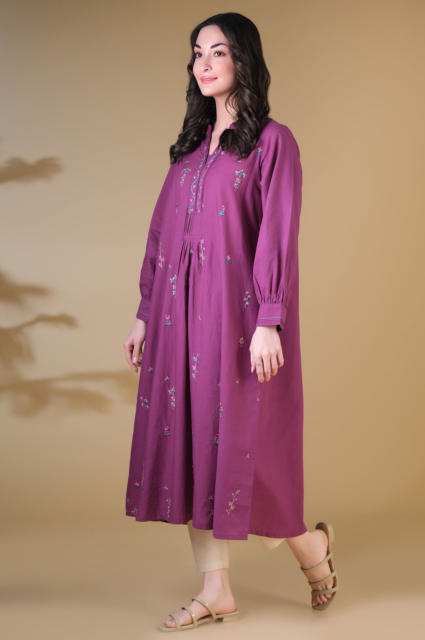 Stitched 1 Piece Embroidered Cambric Shirt