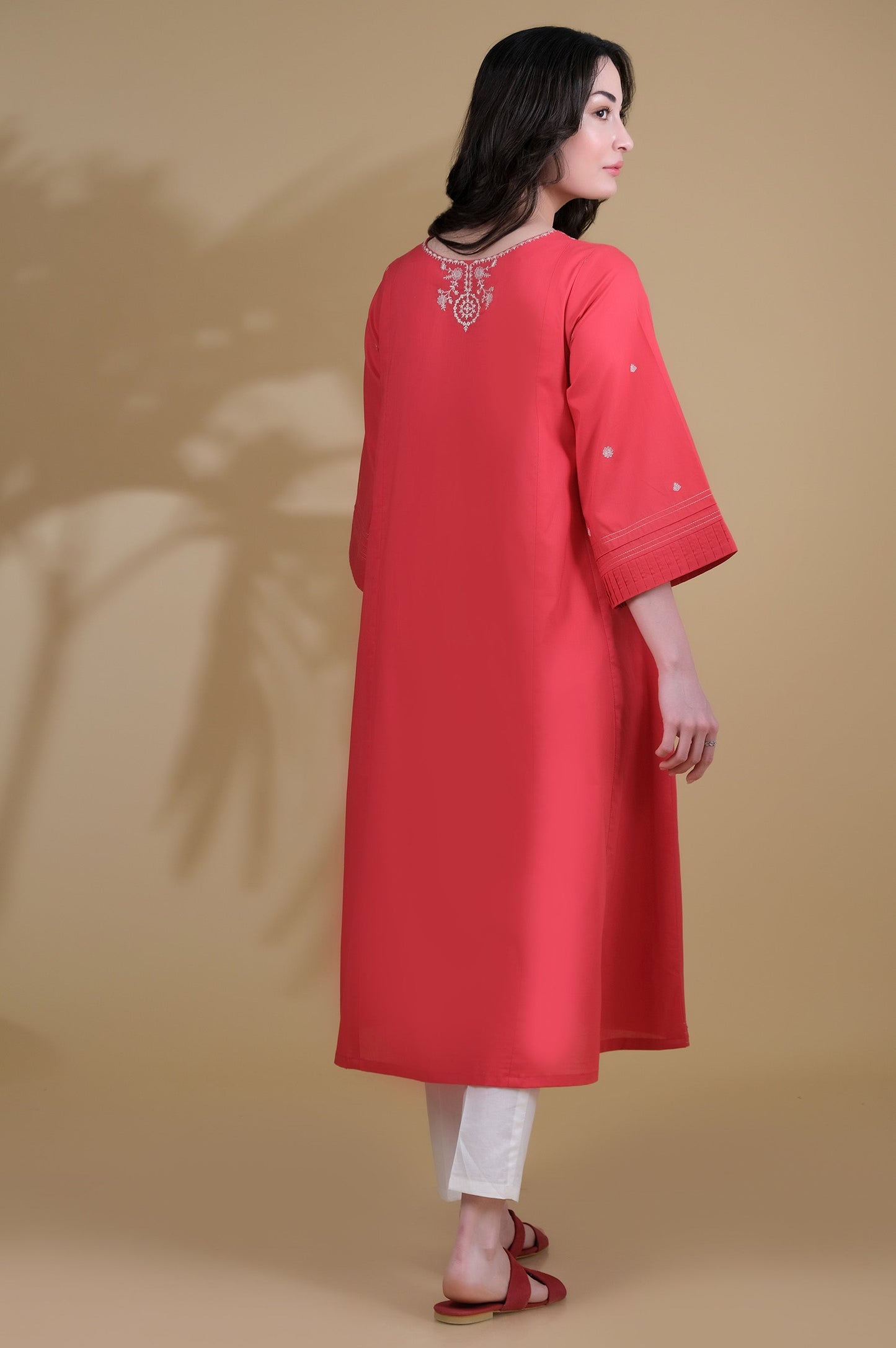 Stitched 1 Piece Cambric Embroidered Shirt