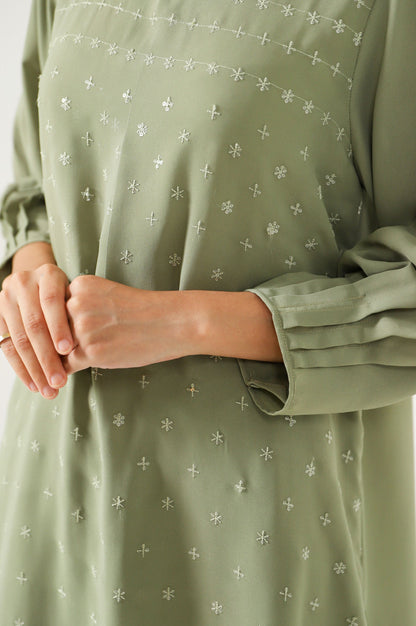 Stitched 2 Piece Embroidered Crepe Suit