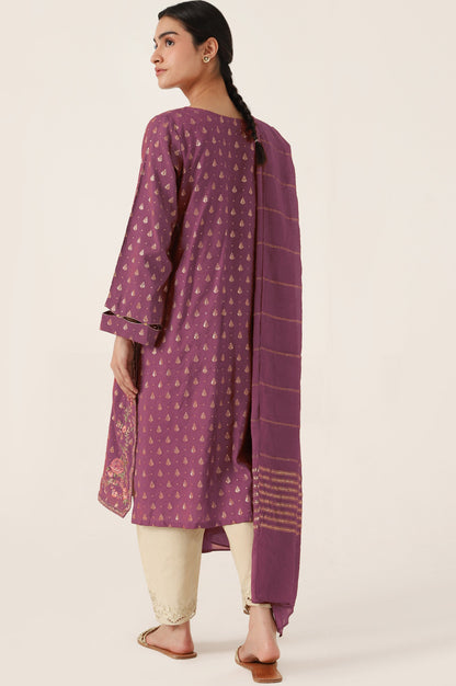 Stitched 2 Piece Embroidered Jacquard Suit