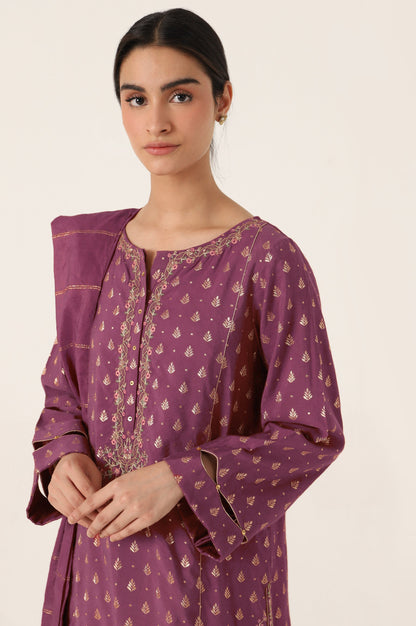 Stitched 2 Piece Embroidered Jacquard Suit