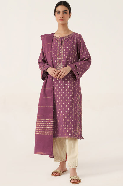 Stitched 2 Piece Embroidered Jacquard Suit