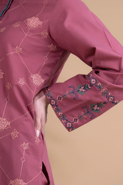 Stitched 2 Piece Embroidered Cambric Suit