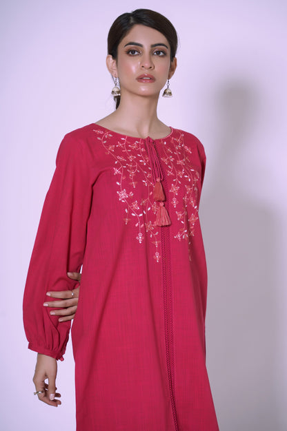 Stitched 2 piece Embroidered Slub Suit