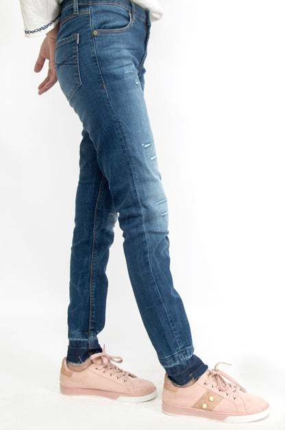 Cotton Denim Pants - Blue