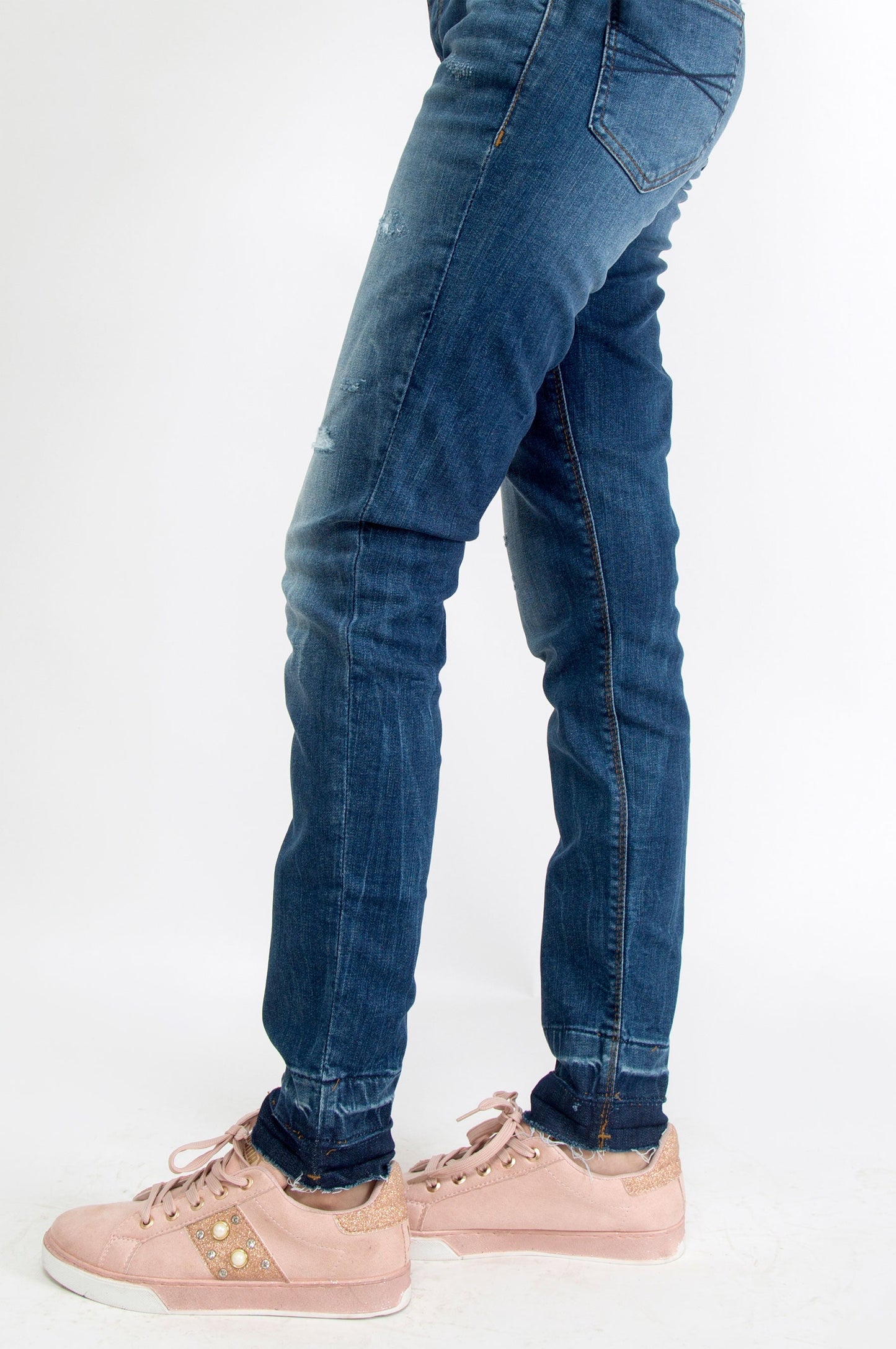 Cotton Denim Pants - Blue