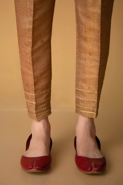 Embellished Jamawar Ciggarette Pant