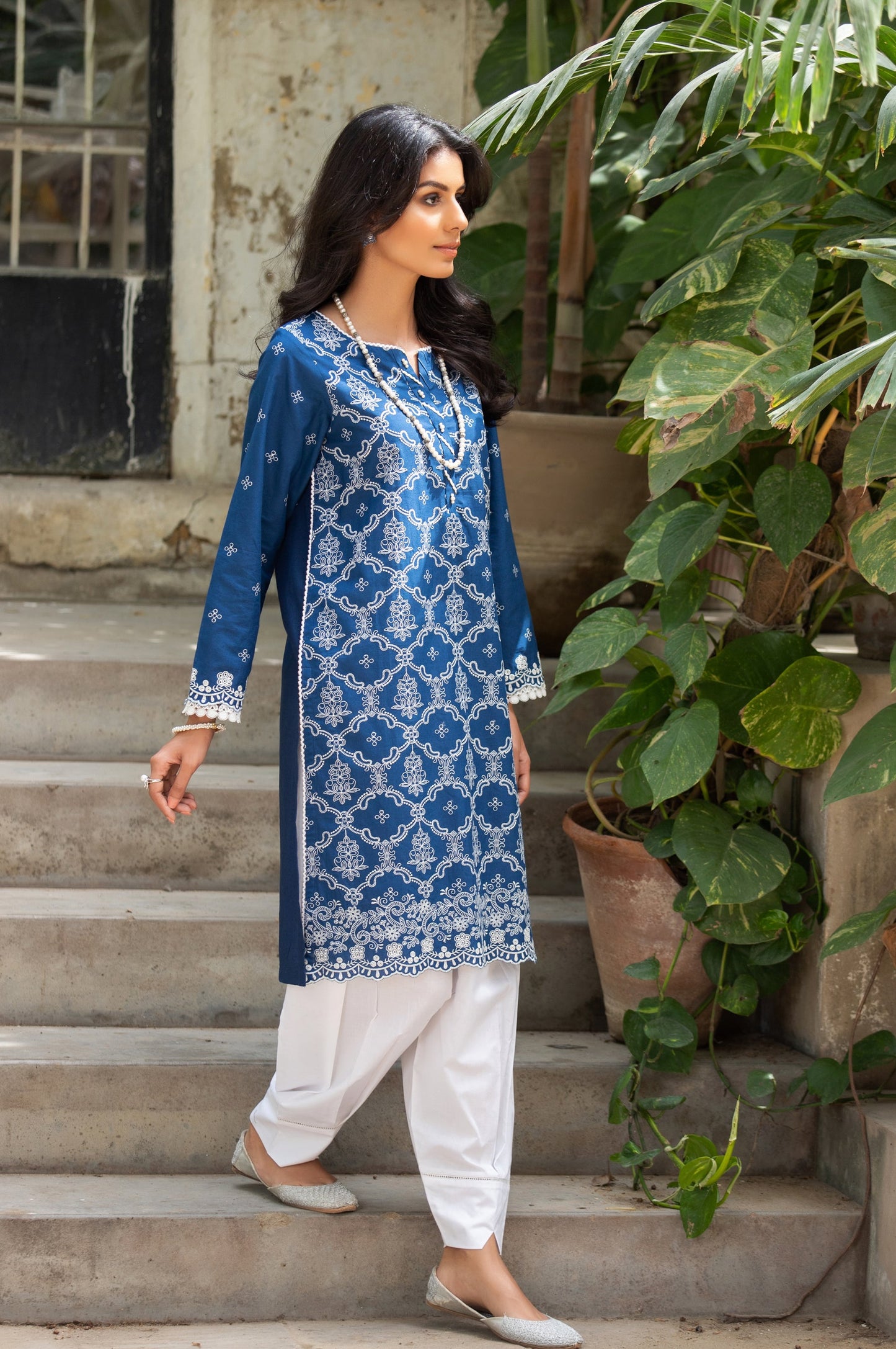 Stitched 1 Piece Chikankari Cambric Shirt