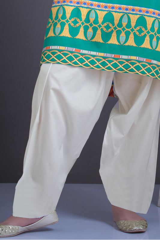Basic Cambric Shalwar - Off-White