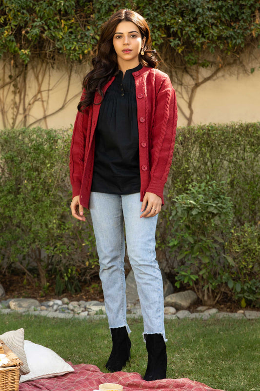 Knitted Crewneck Cardigan