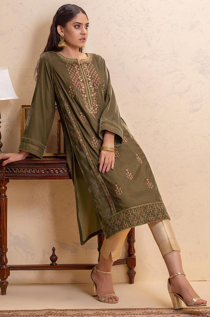 Stitched 1 Piece Velvet Embroidered Shirt