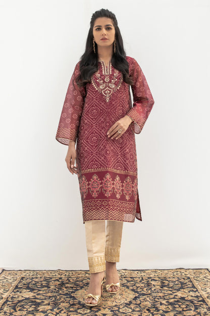 Stitched 1 Piece Block Print + Embroidered Shirt