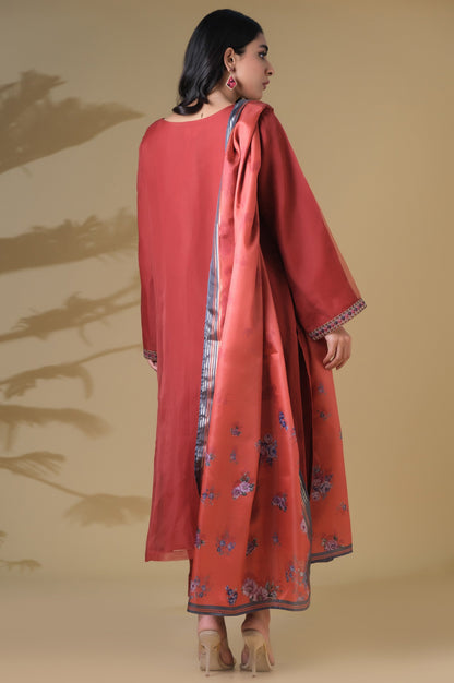 Stitched 2 Piece Organza Embroidered Outfit