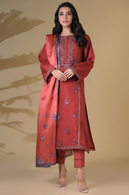 Stitched 2 Piece Organza Embroidered Outfit