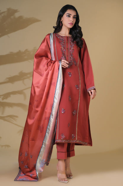 Stitched 2 Piece Organza Embroidered Outfit